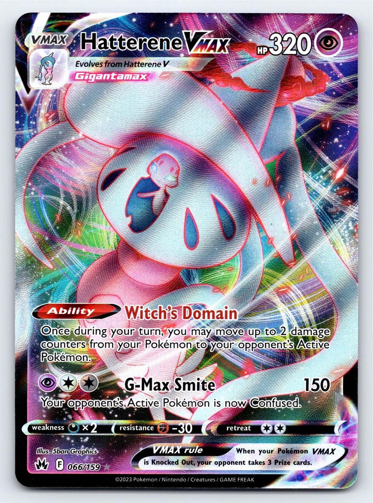 Hatterene VMAX 066/159 Ultra Rare Crown Zenith Pokemon Card