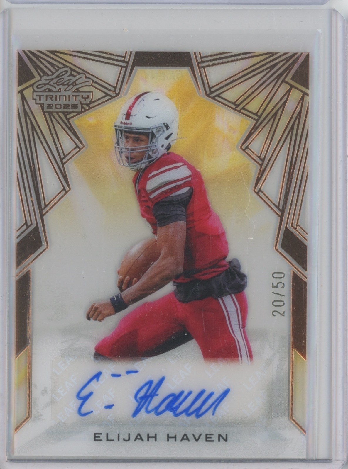 2025 Leaf Trinity Acetate Bronze Elijah Haven /50 Auto Autograph