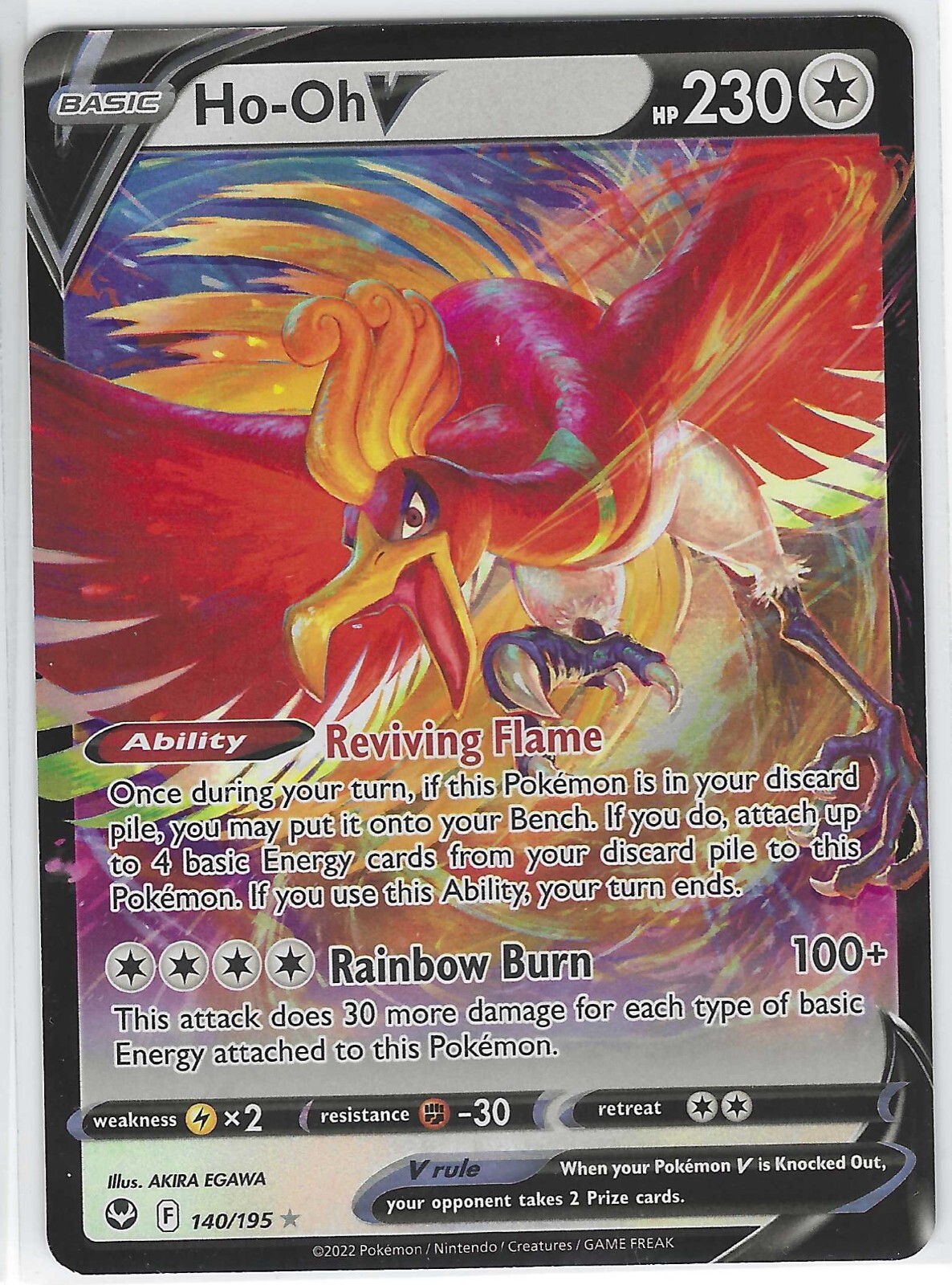 TEMPEST ヒョク ポラロイド Ho-Oh V (Ultra Rare) 140/195 Pokémon Silver Tempest NM MT UP