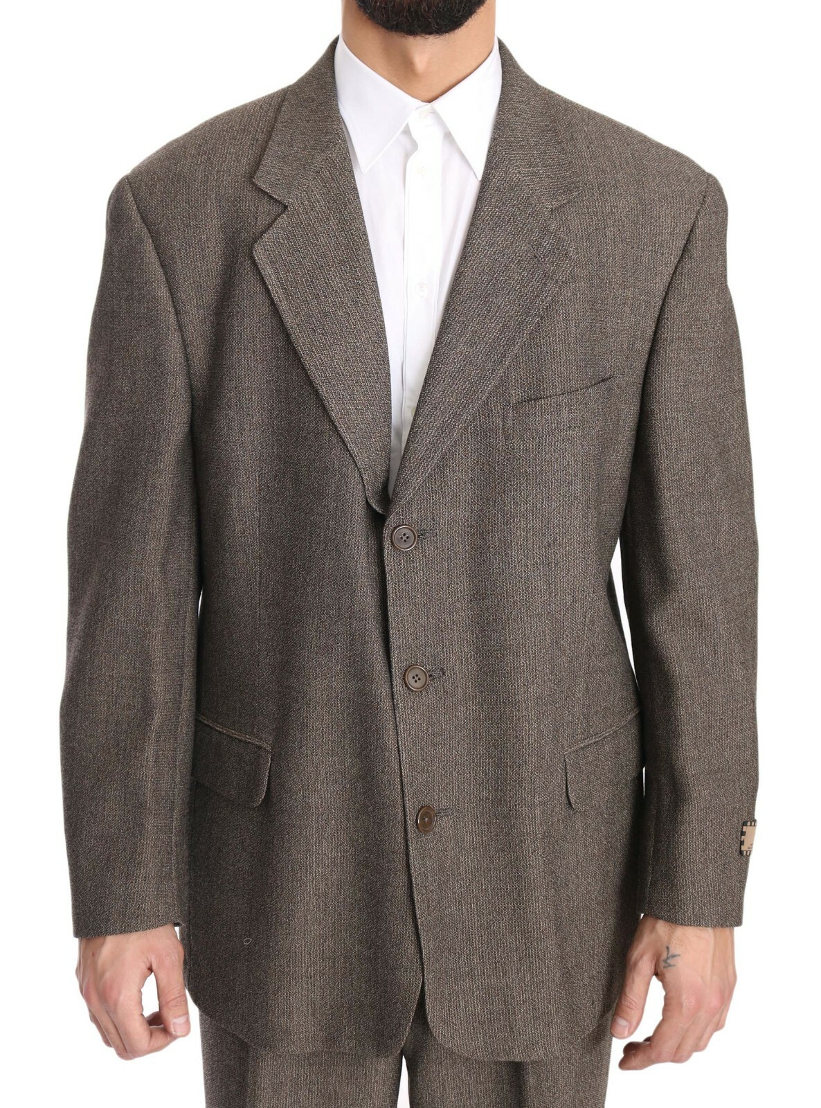 Pre-owned Fendi Suit Single Breasted Brown Wool Regular Jacket It54/ Us44 / Xl Rrp $2700