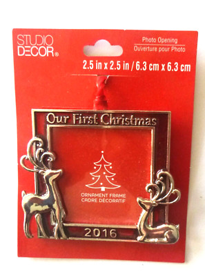 2016   OUR FIRST CHRISTMAS REINDEE PICTURE/ PHOTO FRAME BY STUDIO DECOR