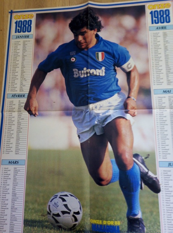 Poster Diego Maradona Napoli Naples 1988