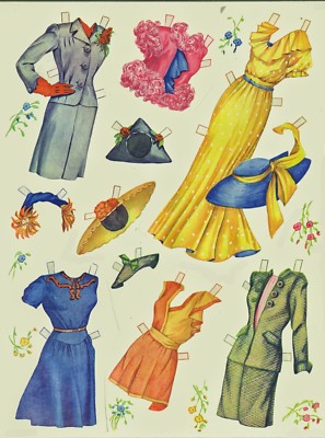 VINTAGE 1945 ARTISTS MODELS PAPER DOLL LASER REPRODUCTION~UNCUT~LO PR~TOP SELLER