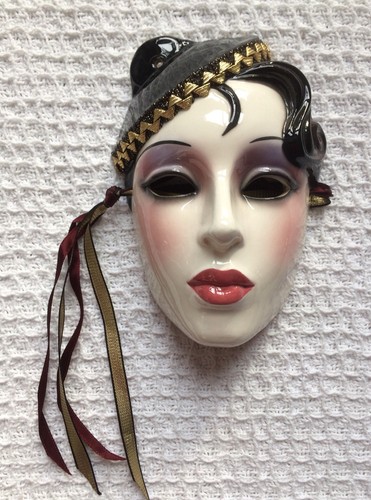 Lot (2) Ceramic Clay Art Masks SF San Francisco USA 919A & 139B NICE!