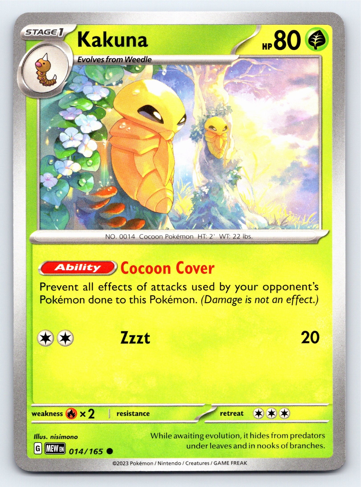 Kakuna 014/165 Common Scarlet & Violet 151 Pokemon Card - NM