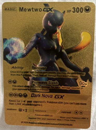 Mewtwo GX カード HP300 2020 Pokémon Mewtwo GX hp 300 Gold Card (RARE) | eBay