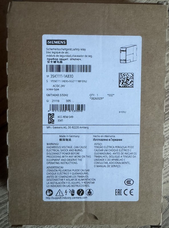 Siemens Sirius SicherheitsschaltgerÃ¤T 3sk1111-1ab30 3sk1 111-1ab30 Neu Ovp