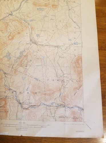 1909 topography map state of New Hampshire-vermont Whitefield quadrangle