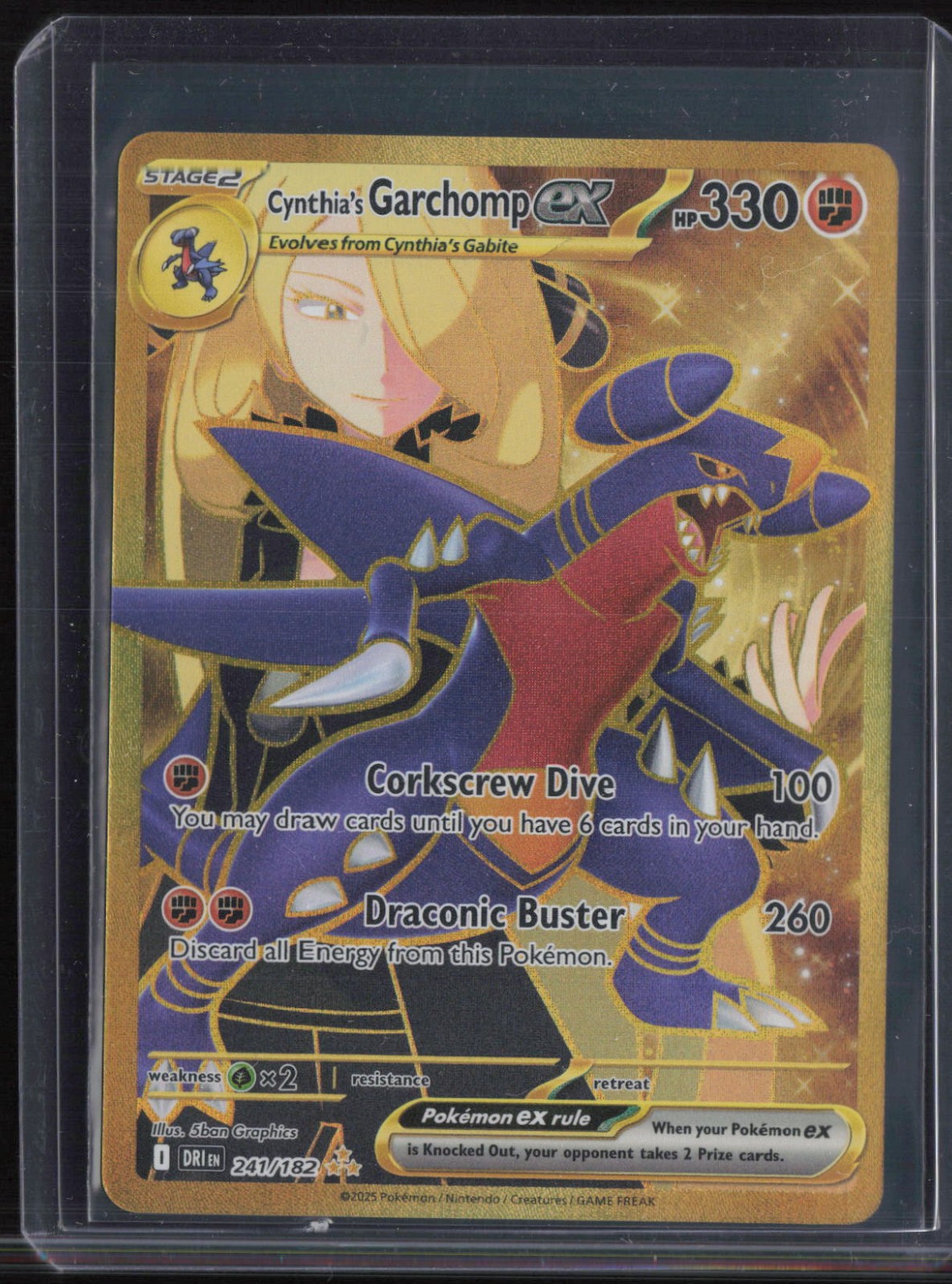 2025 Pokemon Destined Rivals Hyper Rare #241 Cynthia's Garchomp ex