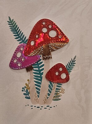 RARE PAPYRUS PATCH EMBROIDERED 3D MUSHROOM MUSHROOM BLANK INSIDE ANY QUESTION...
