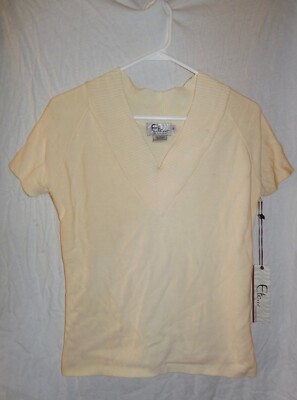 Etc... 100% Cotton Knit Yellow Short Sleeve Shirt Made in USA SZ S