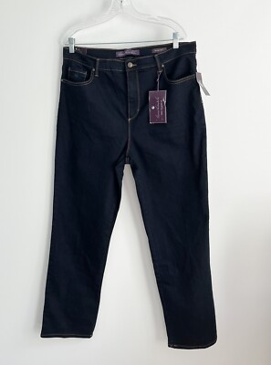 Gloria Vanderbilt Amanda Classic Rise Noir Rinse Sz 14 Average 31  Inseam
