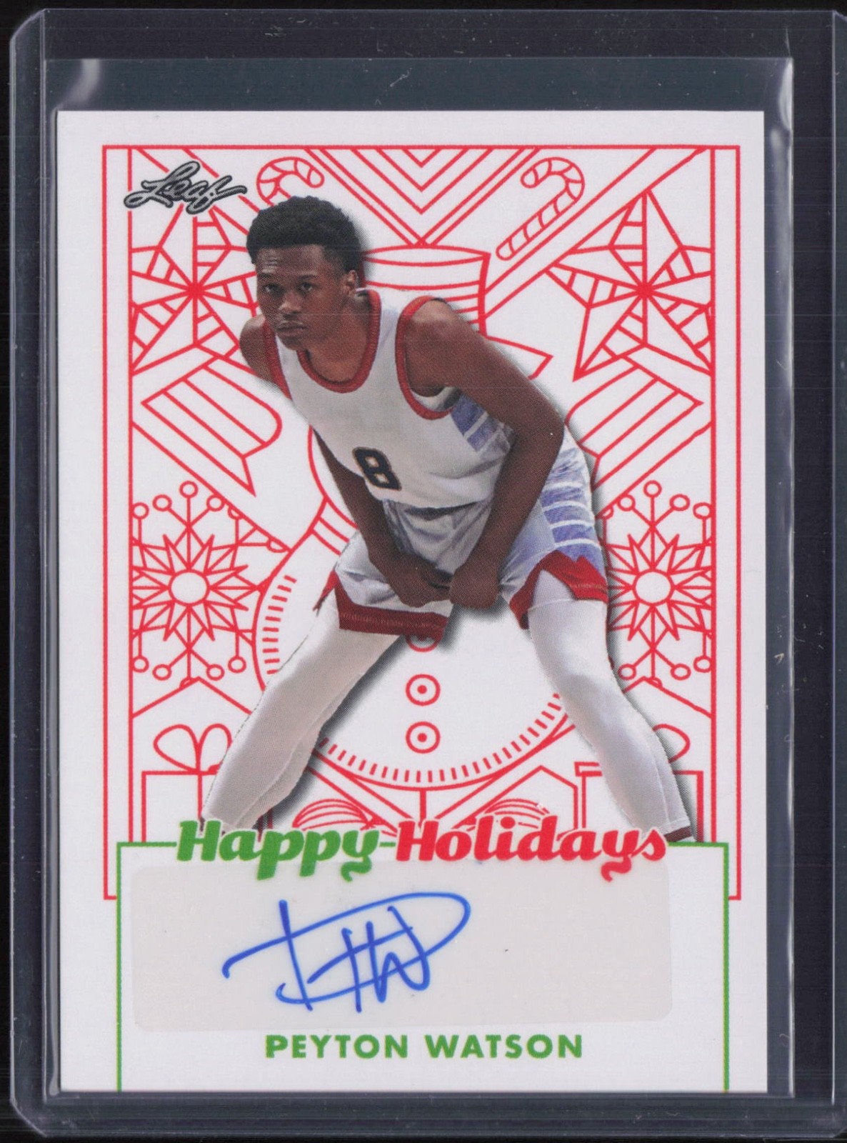 2023 Leaf Happy Holidays Peyton Watson Auto Autograph RC Rookie