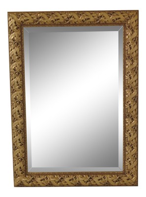 31187EC: Ornate Gold Decorated Rectangular Framed Beveled Mirror