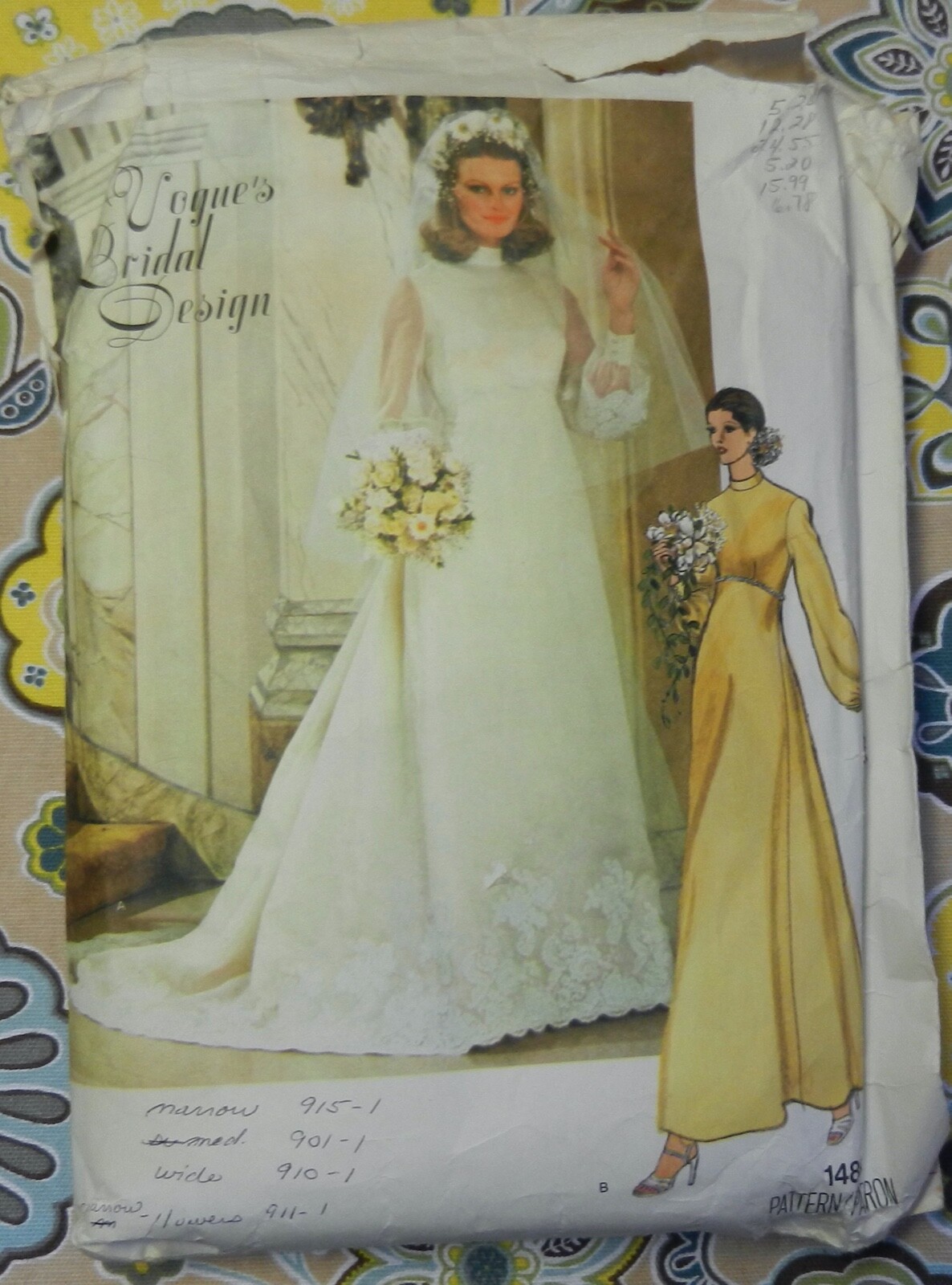Vintage Vogue Bridal Design Pattern 1488 Size 8 Cut Complete