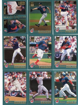 Cleveland Indians 2001 Topps Team Set Ex Condition Bx6d