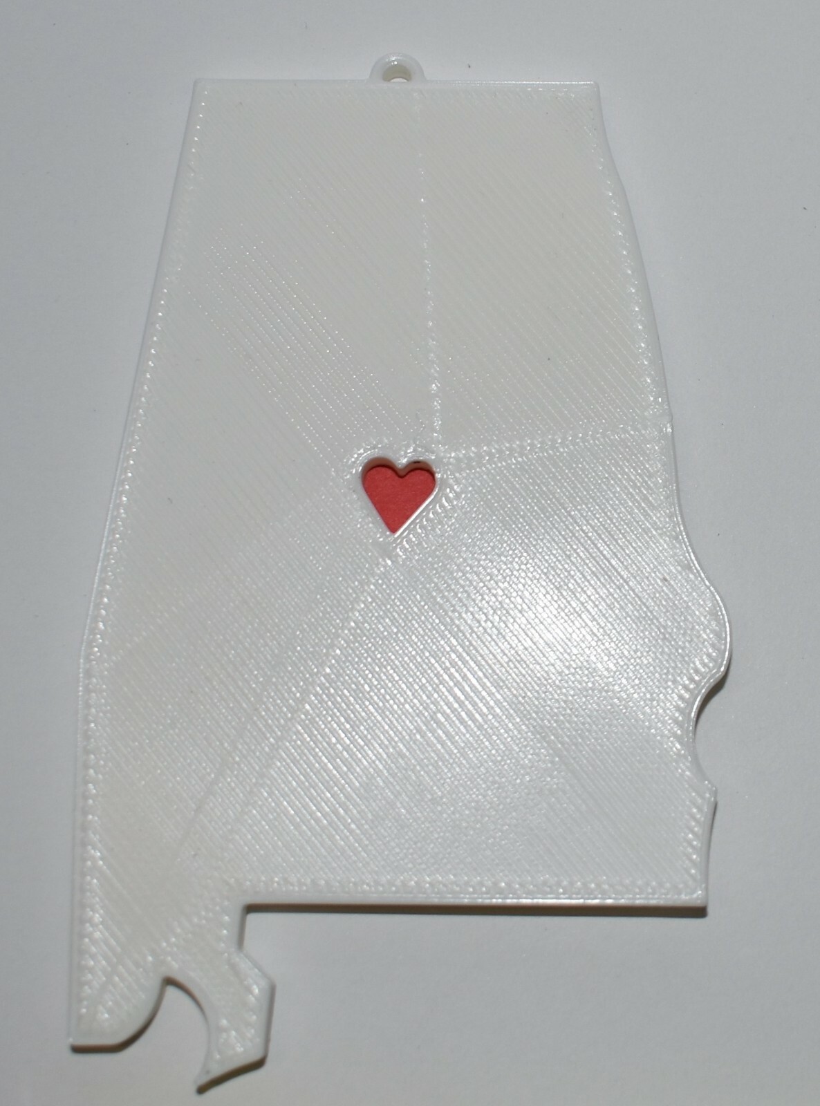 ALABAMA STATE OUTLINE MONTGOMERY HEART CUTOUT HOLIDAY ORNAMENT USA PR244-AL