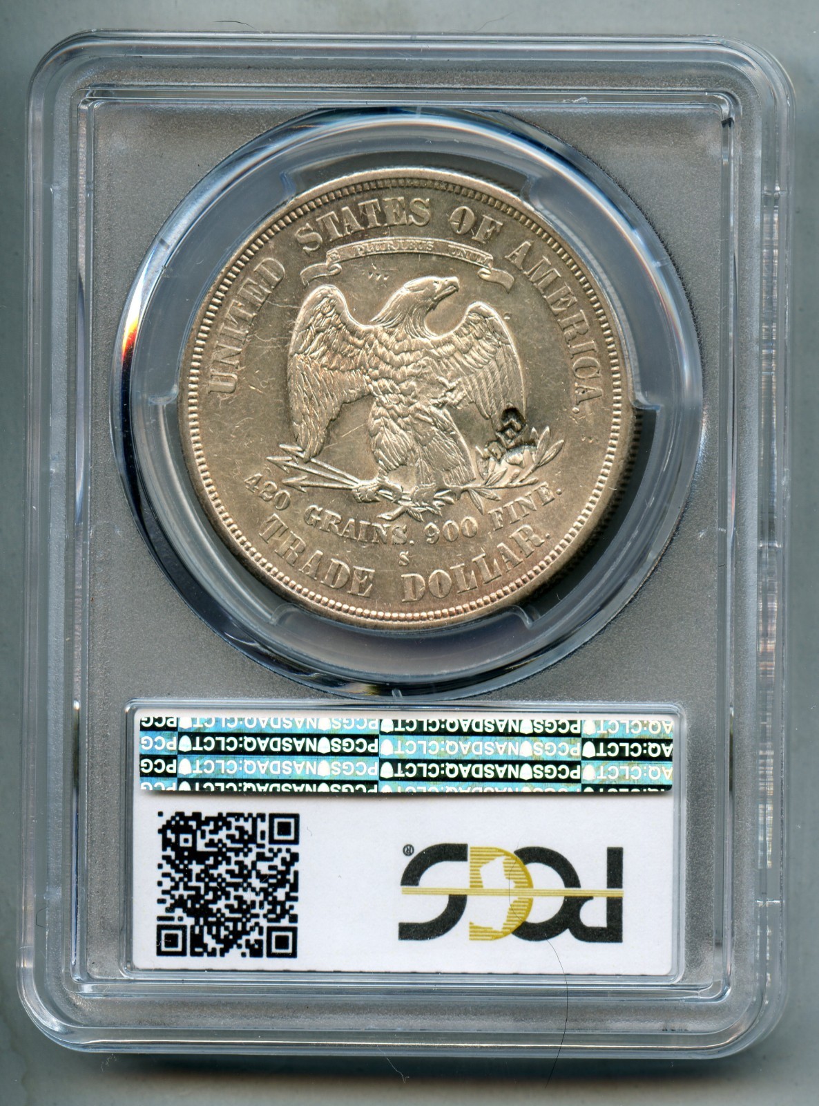 1875 S Trade Silver Dollar PCGS AU 55 Chop Mark