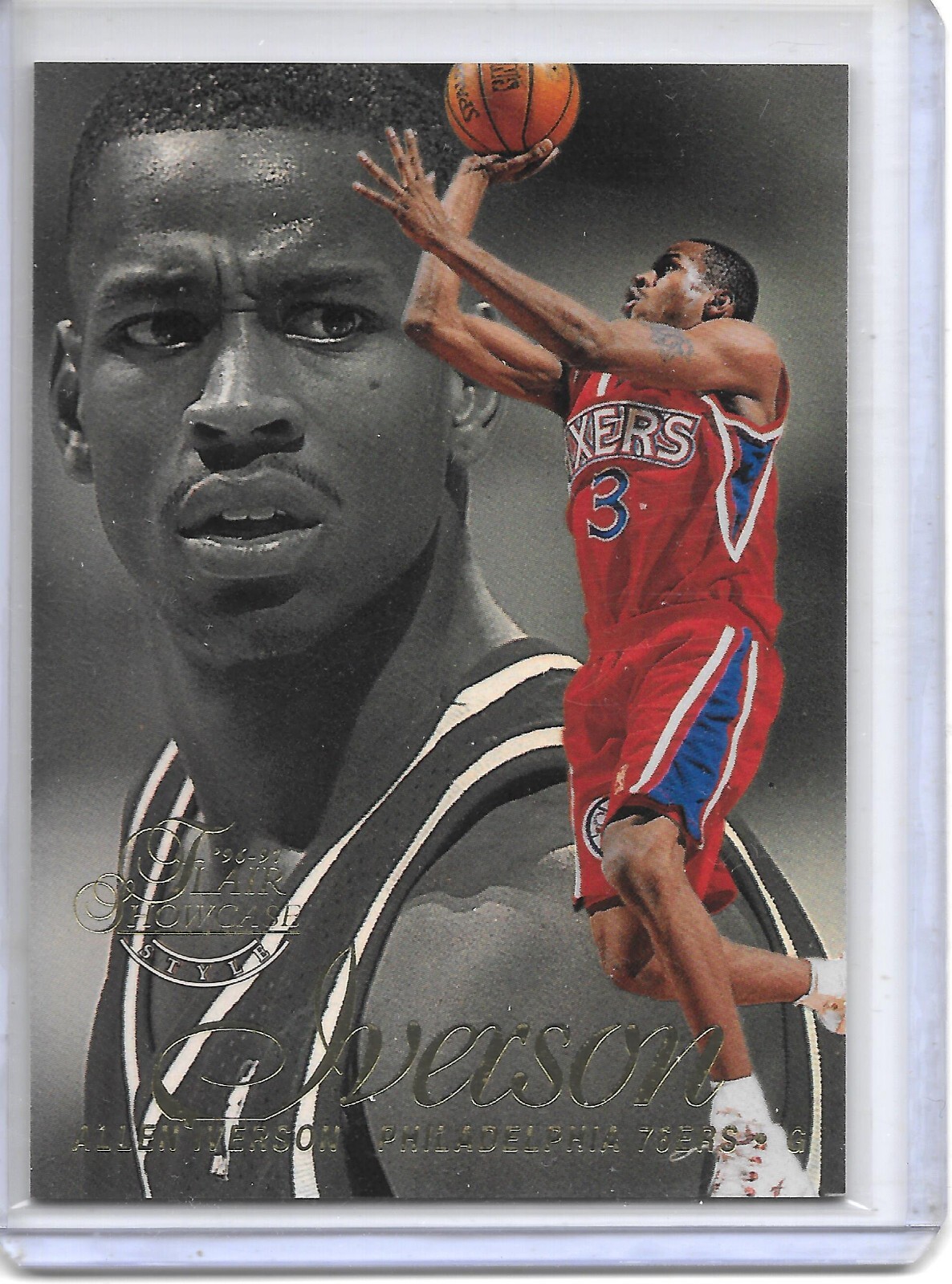 1996-97 Flair Showcase ALLEN IVERSON ROW 2 SEAT 3 ROOKIE RC