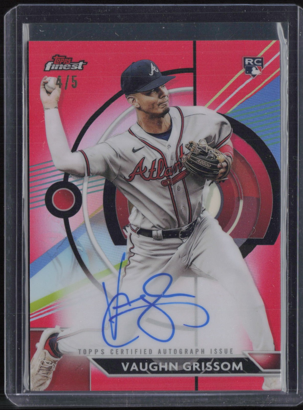 2023 Topps Finest Red Refractor Vaughn Grissom 4/5 Auto Autograph RC Rookie