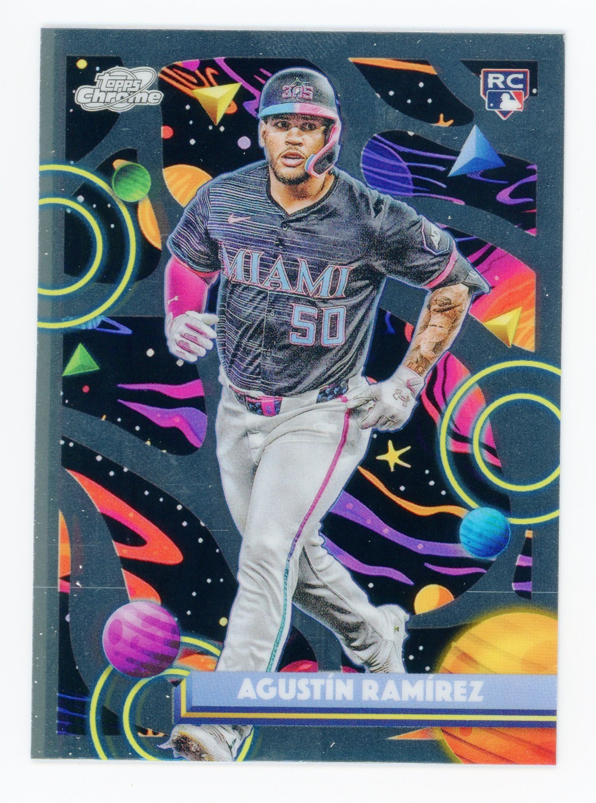 2025 Topps Chrome Cosmic Agustin Ramirez RC #55 Miami Marlins