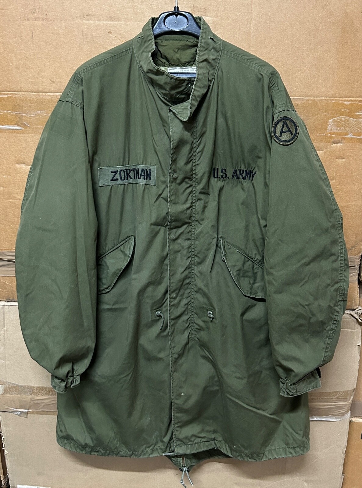 GENUINE US ARMY M-1965 M65 FISHTAIL PARKA MANS EMBROIDERED