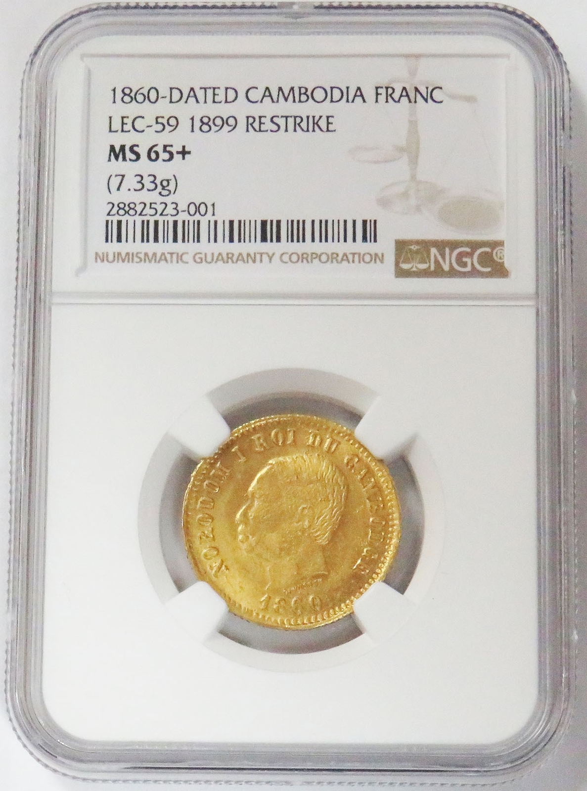 PCGS PR70 DCAM★”1860” 2007年カンボジア 4フラン銀貨 PCGS PR70 DCAM☆”1860” 2007年カンボジア 4フラン銀貨