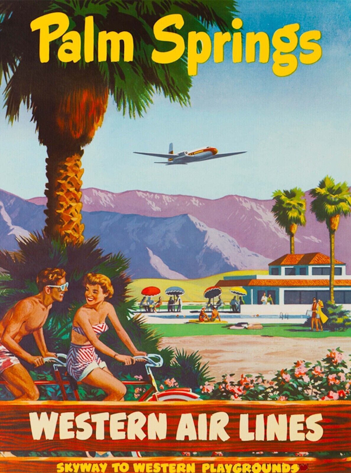 Palm Springs California Western United States Retro Travel Ad Poster 11x17 Palm Springs California Western United States Retro Travel Ad Poster 11x17