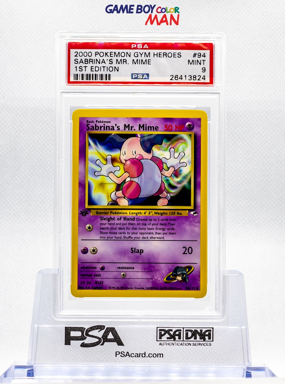 2000 WOTC POKEMON TCG GYM HEROES SABRINA'S MR MIME 1ST FIRST