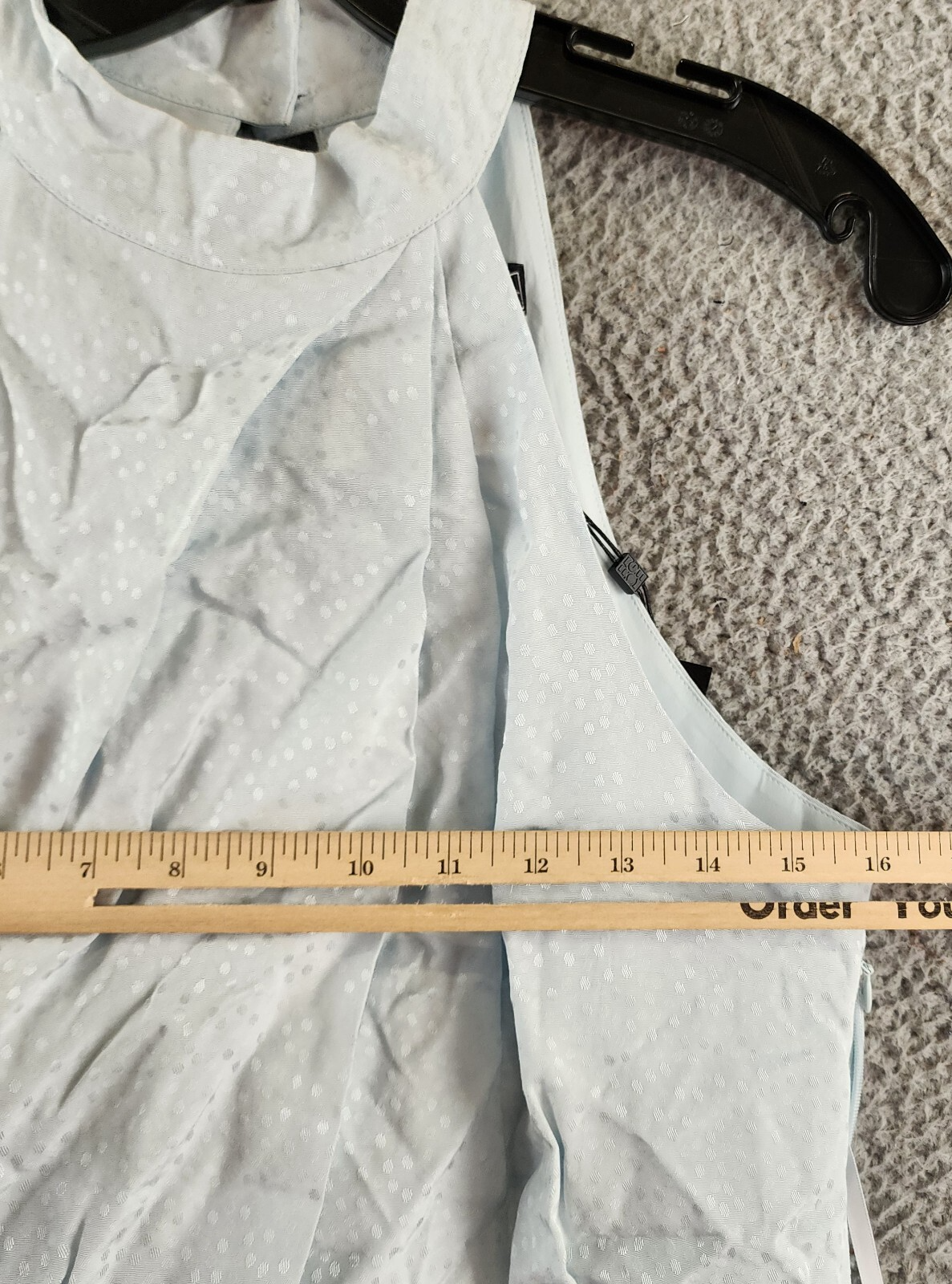 BCBGMAXAZRIA Sleeveless Halter Neck Overdraped Side Tied Blouse Women's S Blue~ - Picture 5 of 13