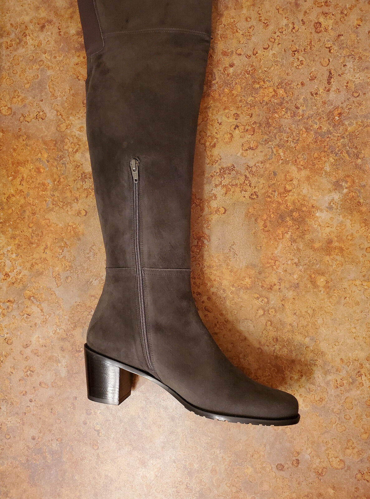 Pre-owned Stuart Weitzman 'hitest' Over The Knee Boots Slate Womens 9 B Msrp $875 In Gray