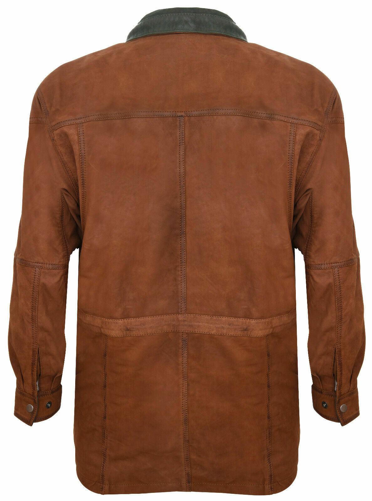 Pre-owned Infinity Leather Men's Classic Tan Rust Soft Supple Suede Buff Overcoat Parka Jacket