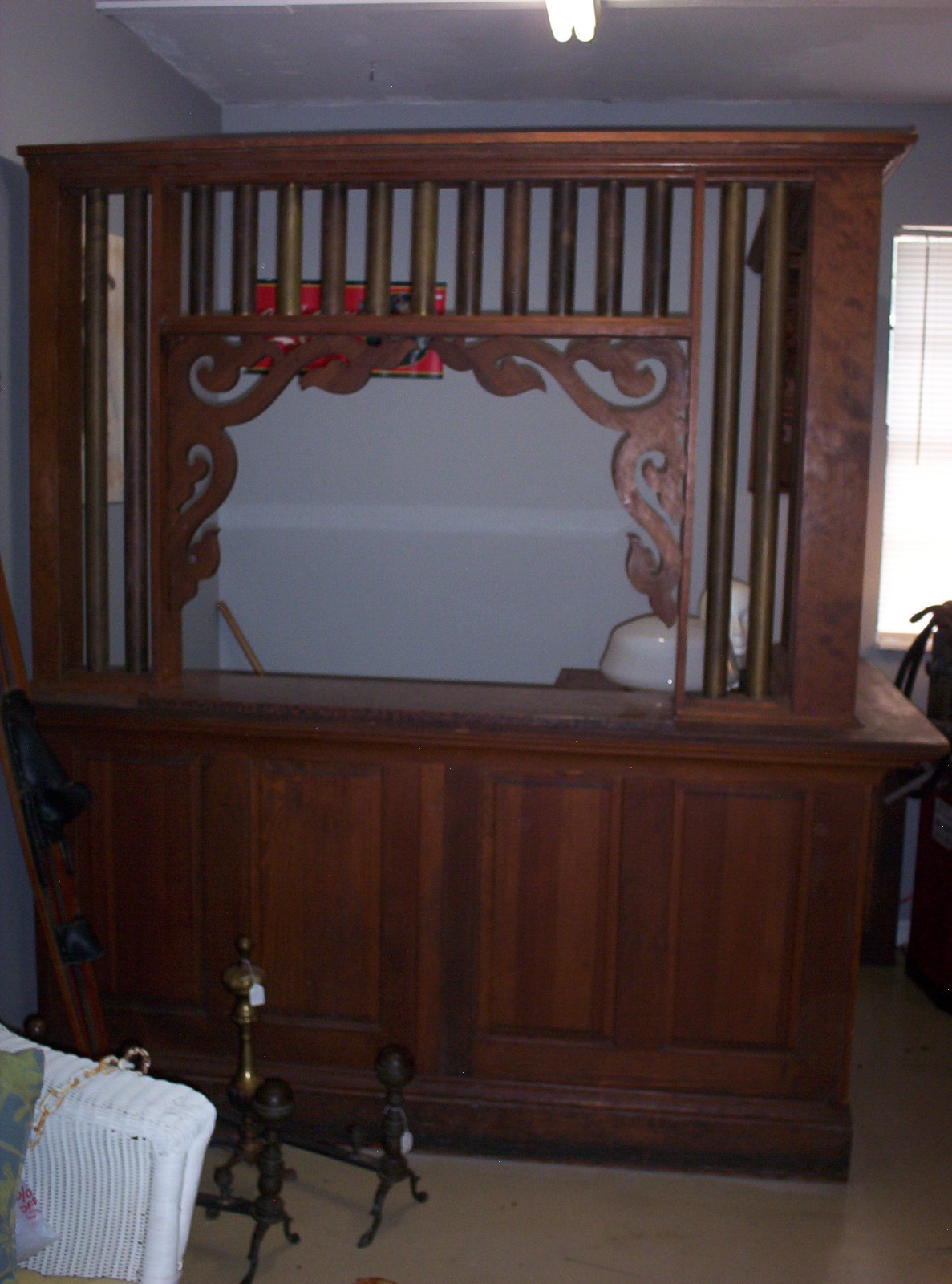 VTG Architectural Commercial Cashiers Booth / Bar Liquor / Teller's Window Brass