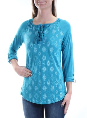 

STYLE - COMPANY Женский бирюзовый галстук с V-образным вырезом и манжетами в этническом стиле. Размер, Teal