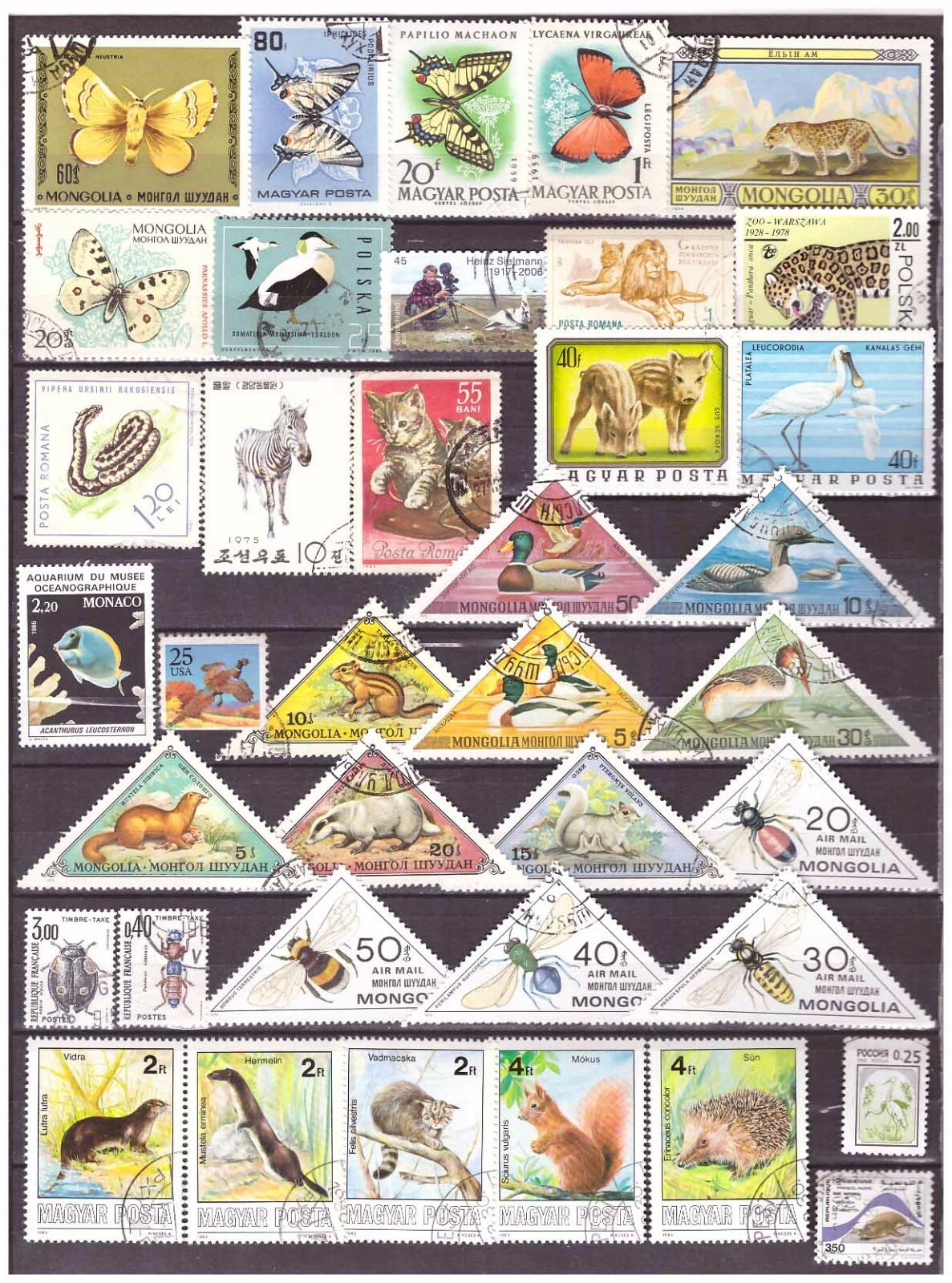 Fauna 37w, gestempelt + 1w Monaco postfrisch