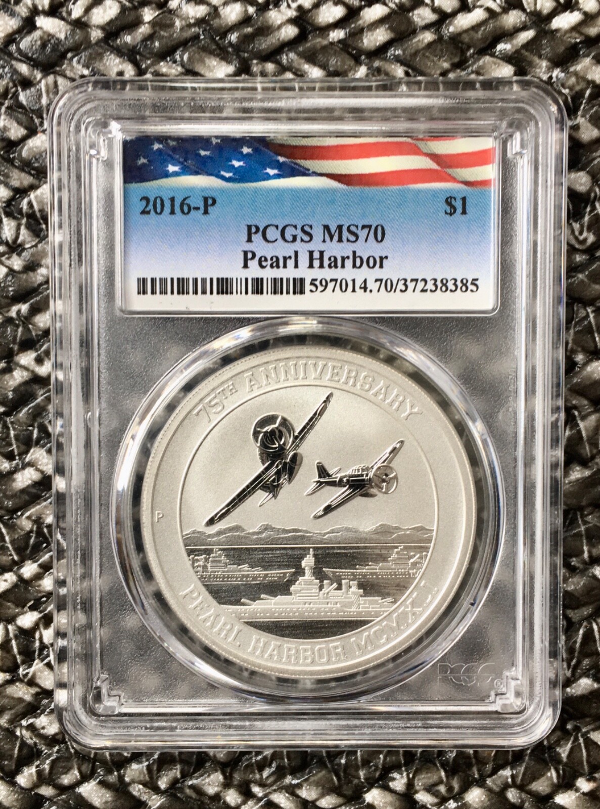 コレクション 2016 Pearl Harbor Coin PCGS MS70 2016 P $1 Pearl Harbor Perth Mint PCGS MS70- 1 oz .9999