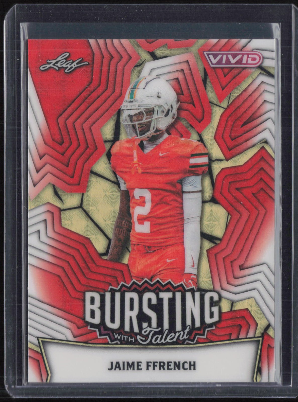 2025 Leaf Vivid Bursting With Talent Red Flood Jaime Ffrench 1/1