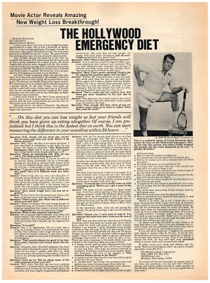 1979 The Hollywood Emergency Diet Print Ad, Frank Dowing from Coma Tennis Photo