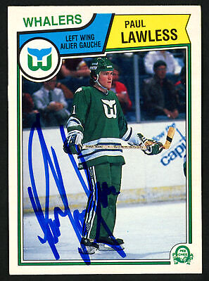 Paul Lawless Autographed 1983-84 O-Pee-Chee Rookie Card #141 Whalers 150228