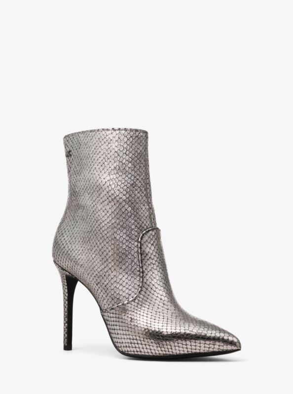 michael kors silver ankle boots