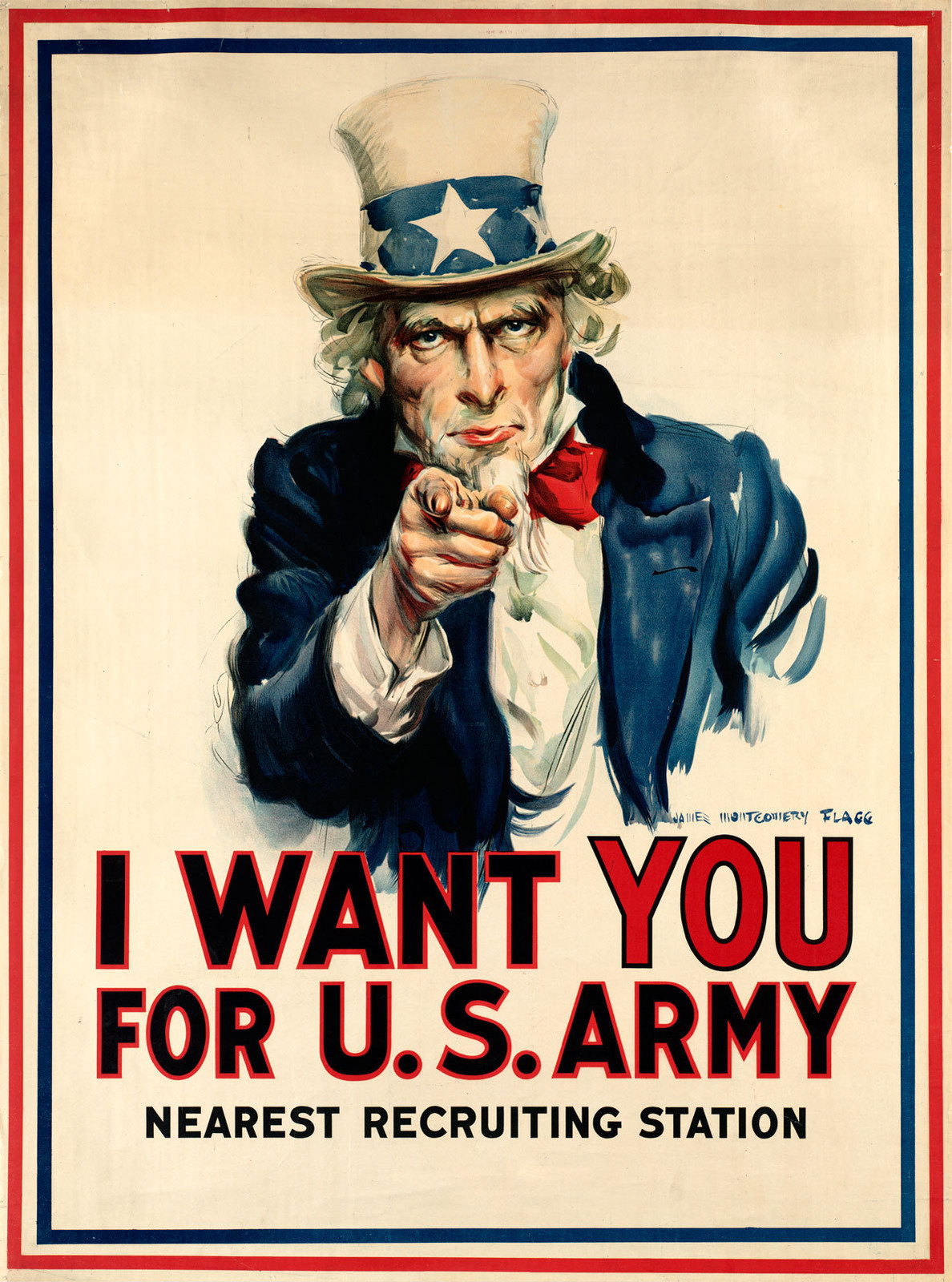 Recruitment Enlistment Poster - WWII WW2 Propaganda - I Want You 