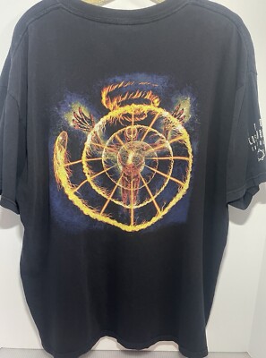 Vintage Tool Lateralus Double Sided 2001 Flaming Spiral Tour Shirt Anvil Tag XL