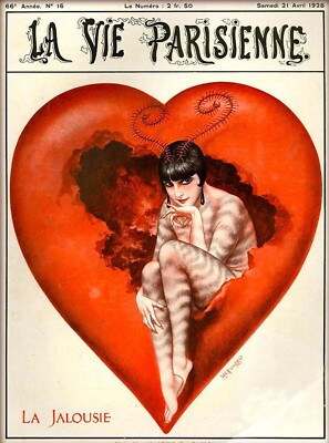 1928 La Vie Parisienne La Jalousie French France Retro Travel Ad Poster 4x6