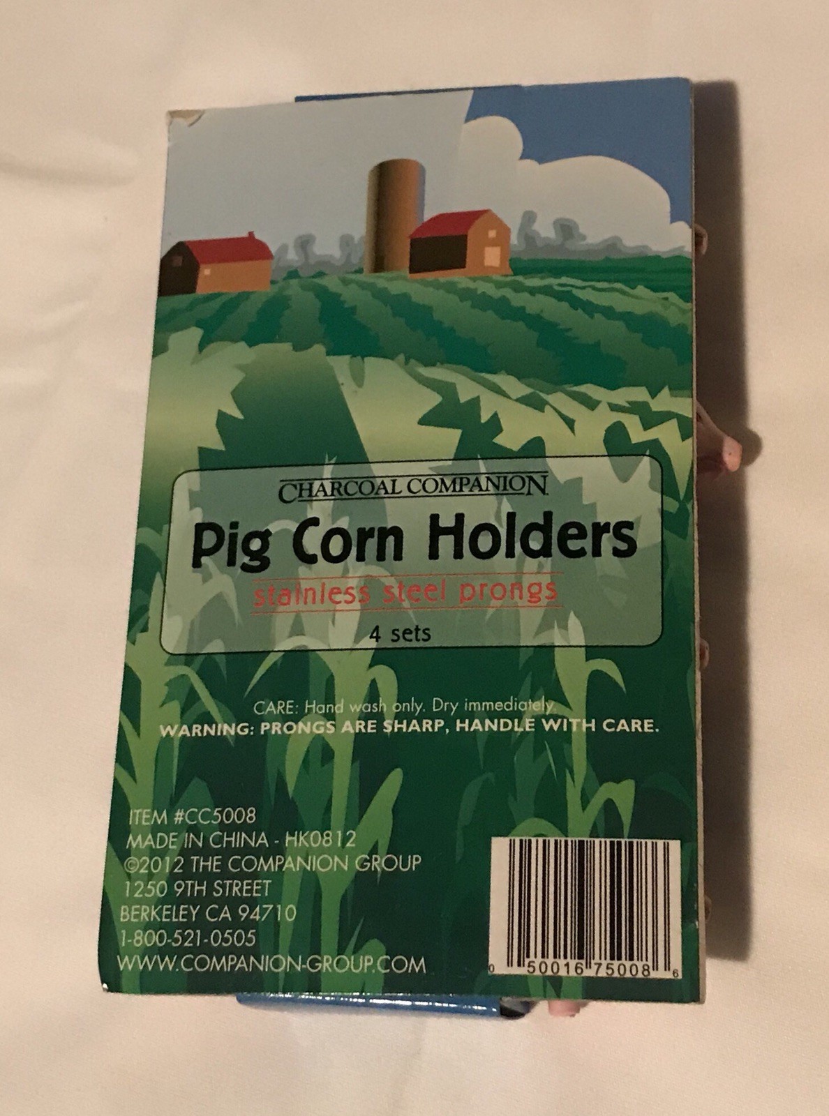 Corn On The Cob Pig Holders New Charcoal Companion 4 Pairs Piggies Picnic