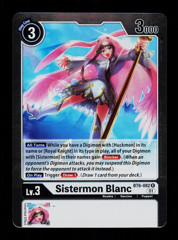 Digimon Trading Card Game Double Diamond Rare Sistermon Blanc BT6-082