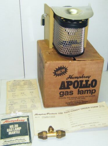 Vintage NOS Humphrey Apollo LP Gas Indoor Wall Gas Lamp