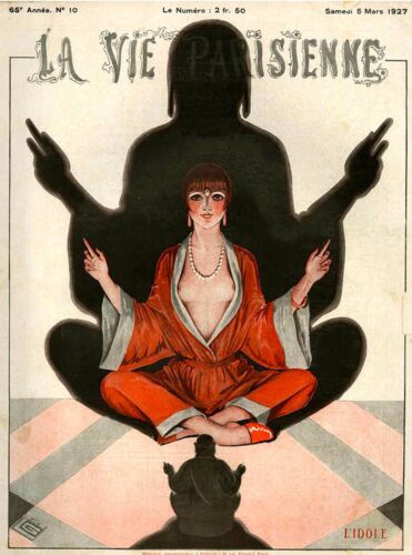 1927 La Vie Parisienne Meditation French France Travel Advertisement Art Poster 