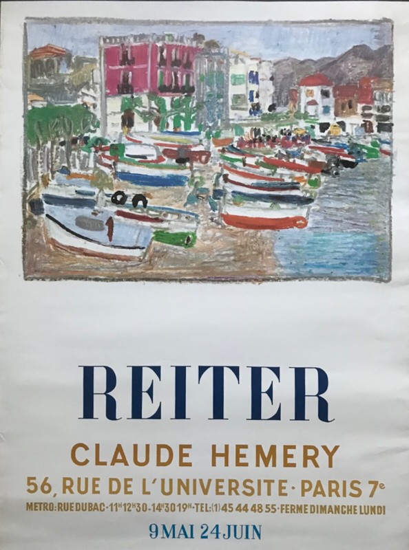 Affiche Reiter Litho Claude Emery Circa 1970 French Poster
