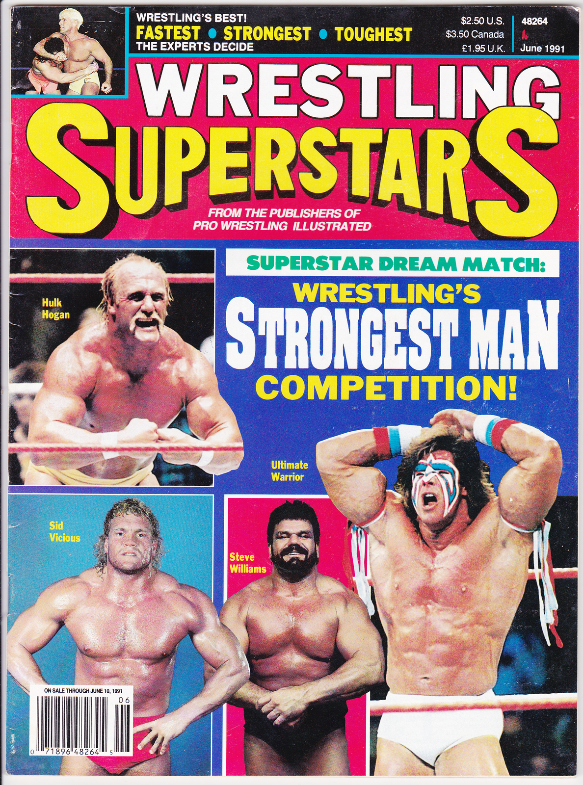 Wrestling Superstars Magazine June 1991 Ultimate Warrior Steve Williams 90s