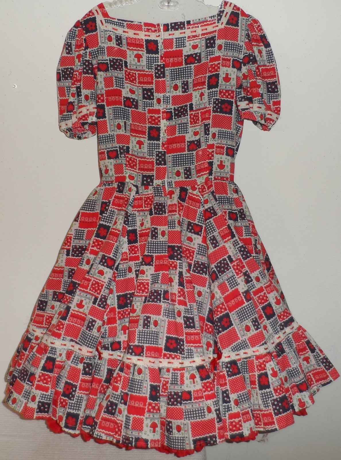 Vintage Handmade Square Dance Dress & crinoline petticoat size large Waist 30